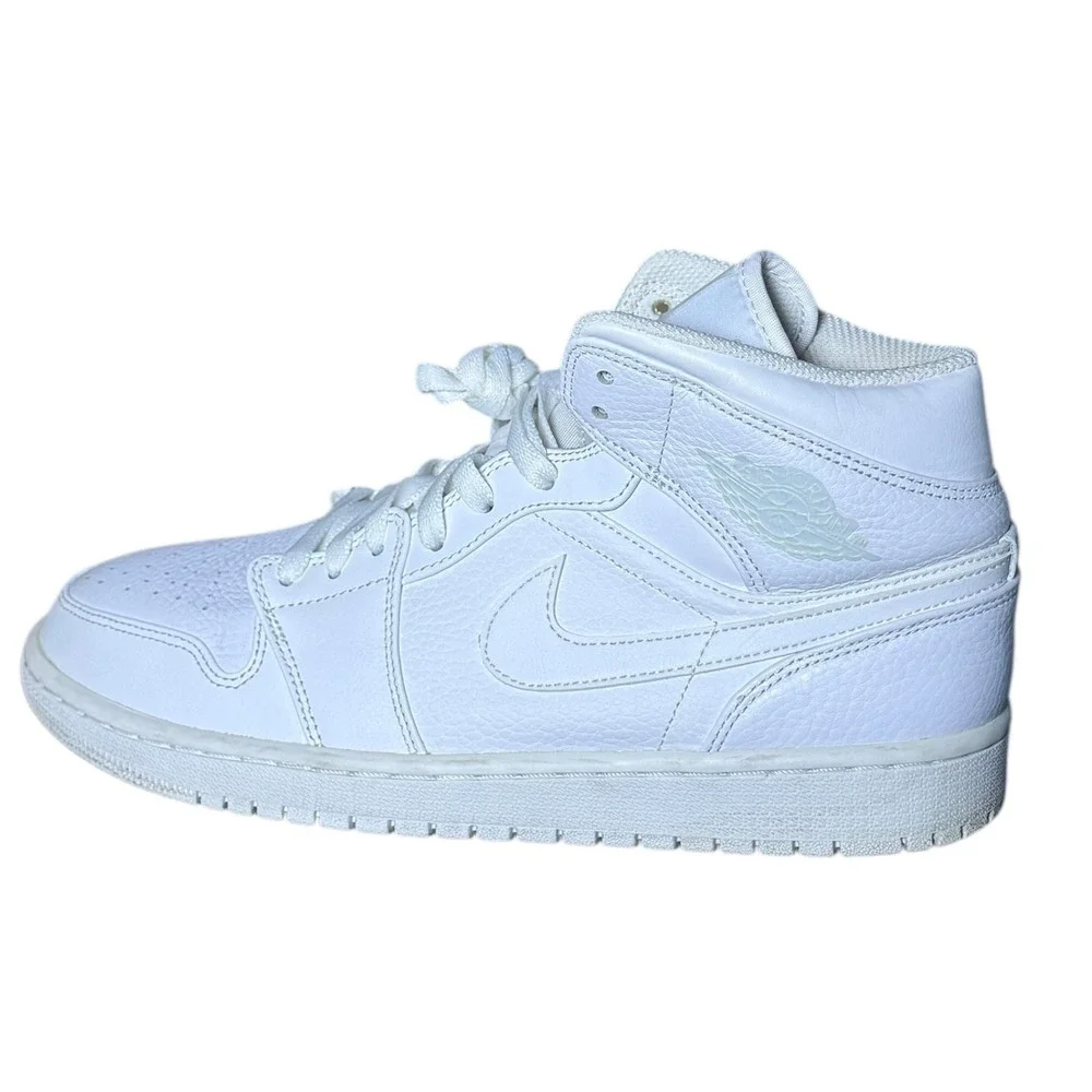 Nike Air Jordan 1 Mid Triple White 554724-109‎ Men's US Size 10 No Box
